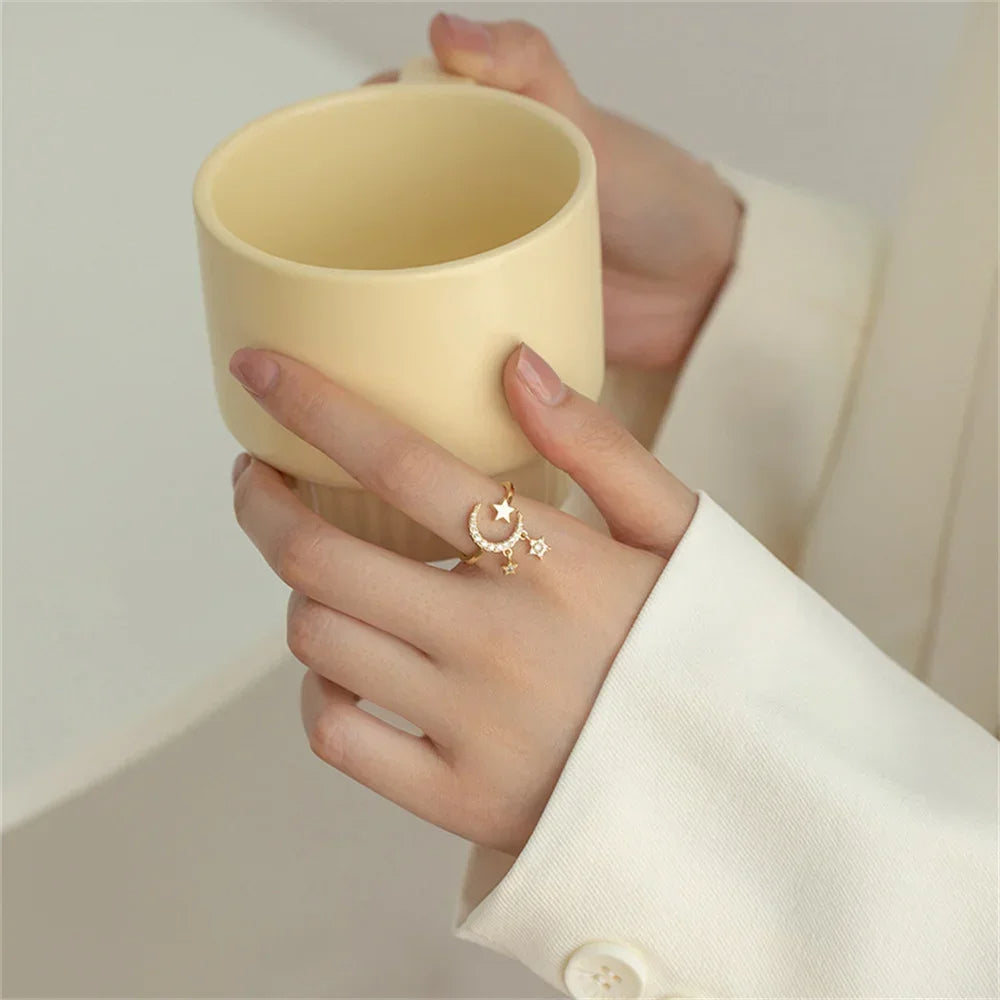 Celeste Noir Lunar Charm Ring