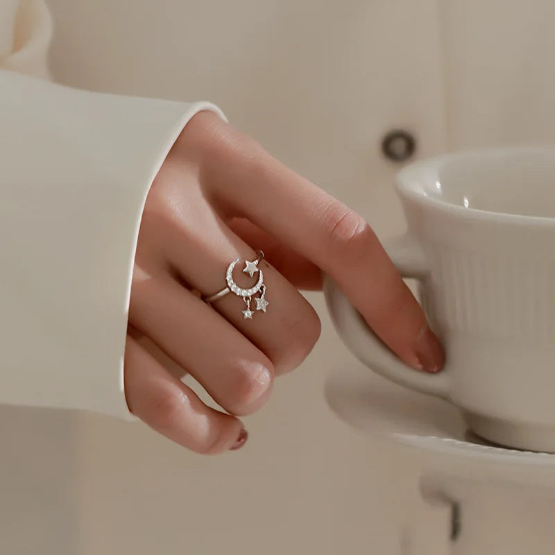 Celeste Noir Lunar Charm Ring