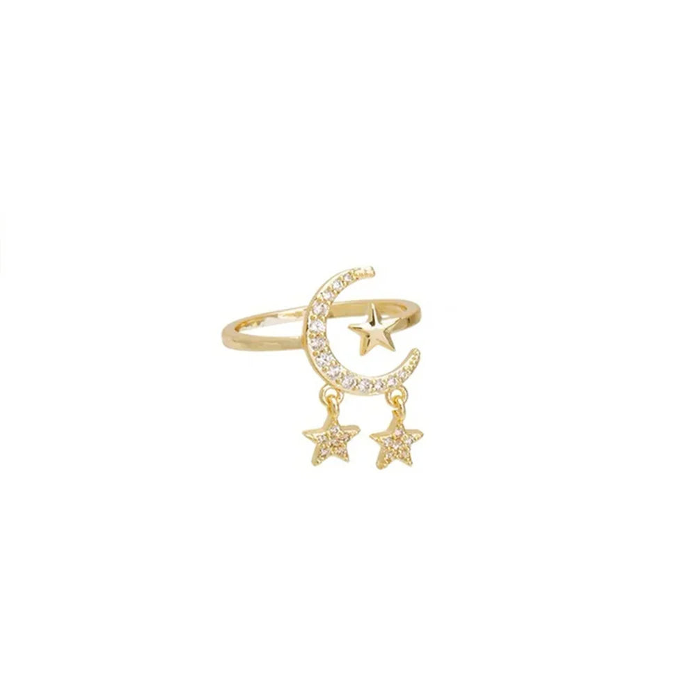 Celeste Noir Lunar Charm Ring