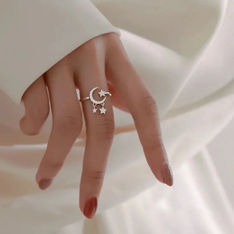 Celeste Noir Lunar Charm Ring