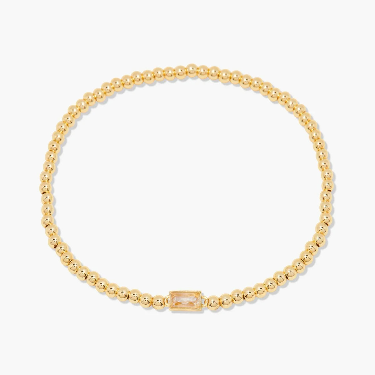 Gold Beaded Birthstone Bracelet