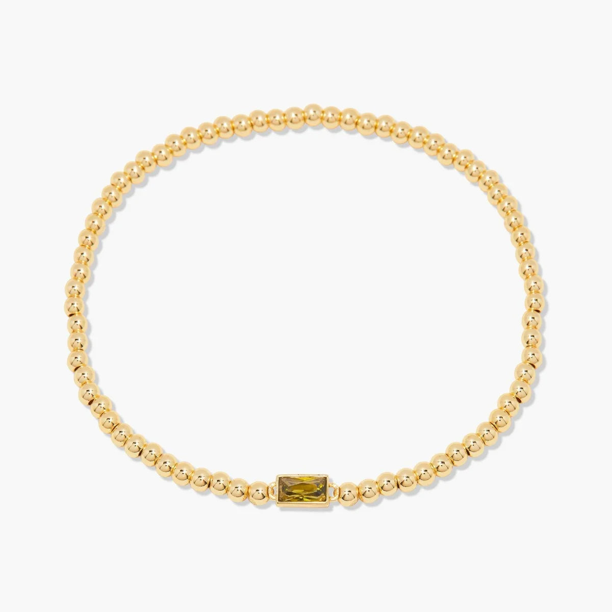 Gold Beaded Birthstone Bracelet