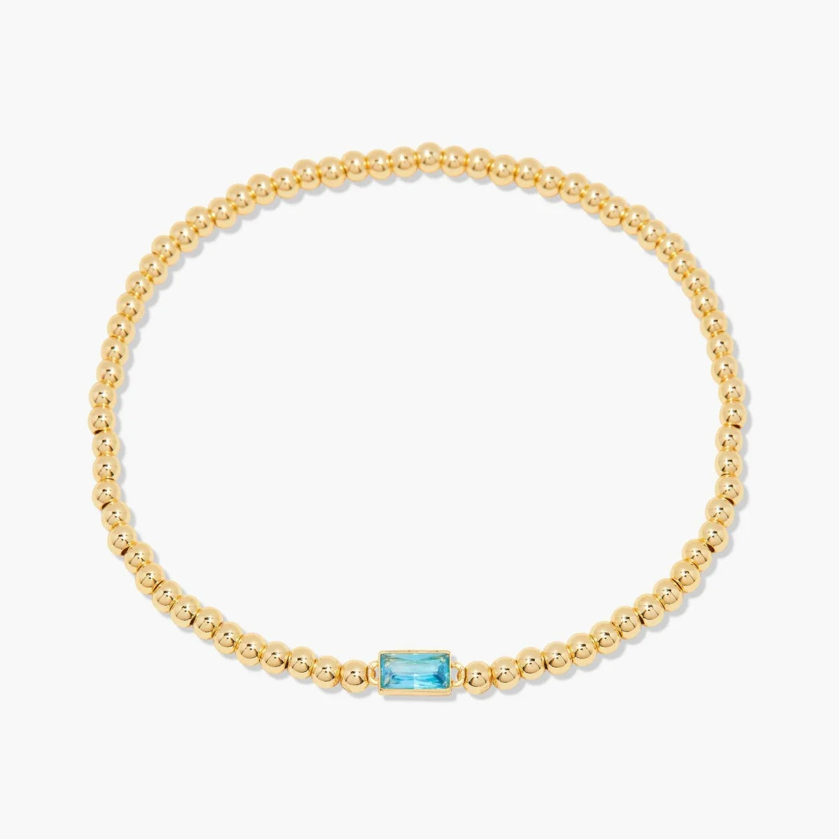 Gold Beaded Birthstone Bracelet