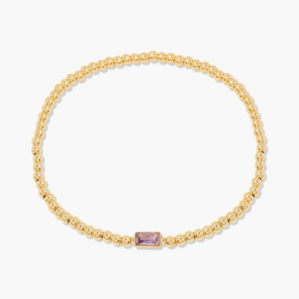 Gold Beaded Birthstone Bracelet