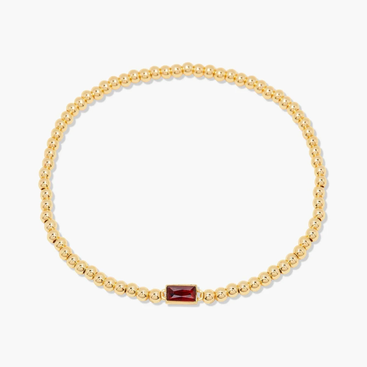Gold Beaded Birthstone Bracelet