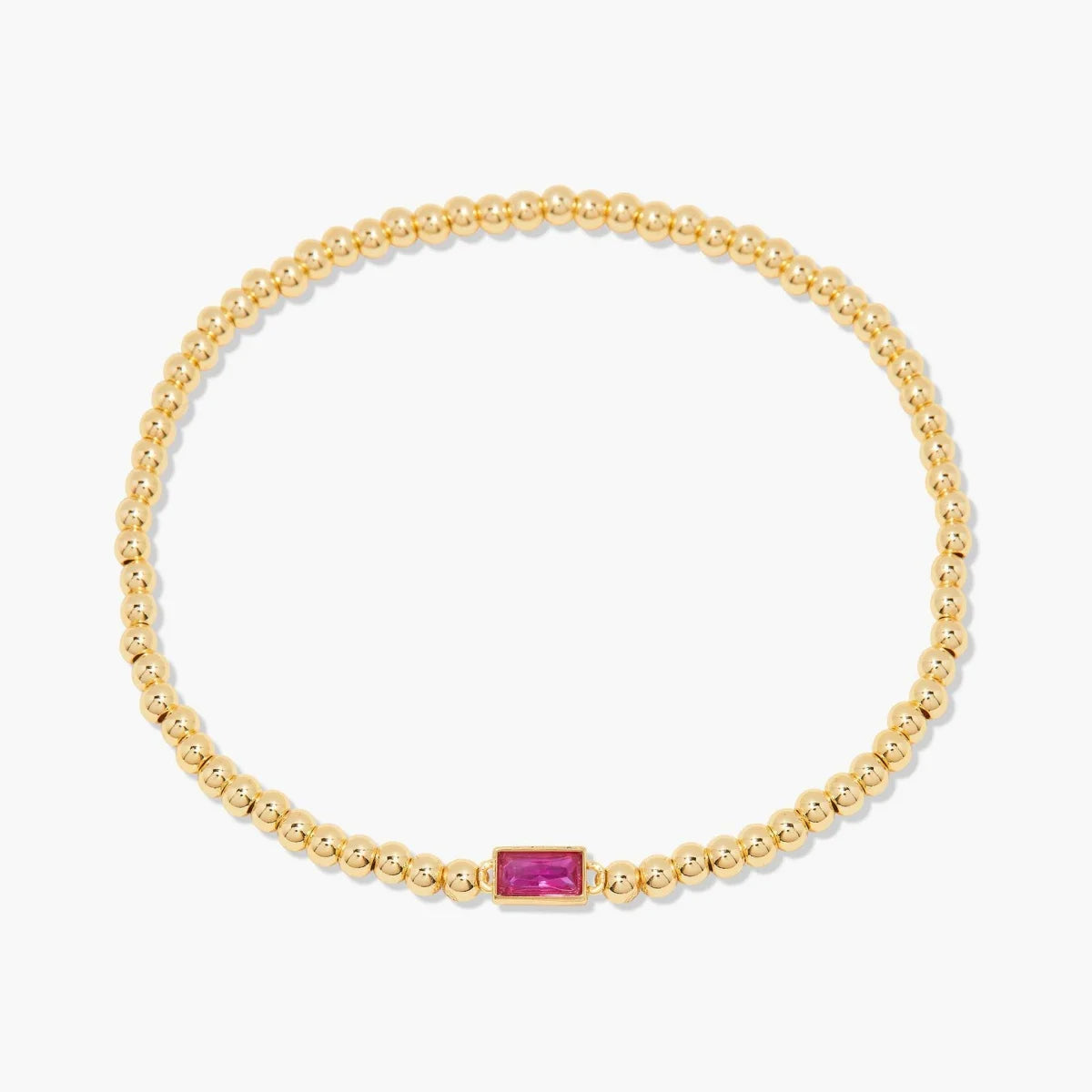 Gold Beaded Birthstone Bracelet