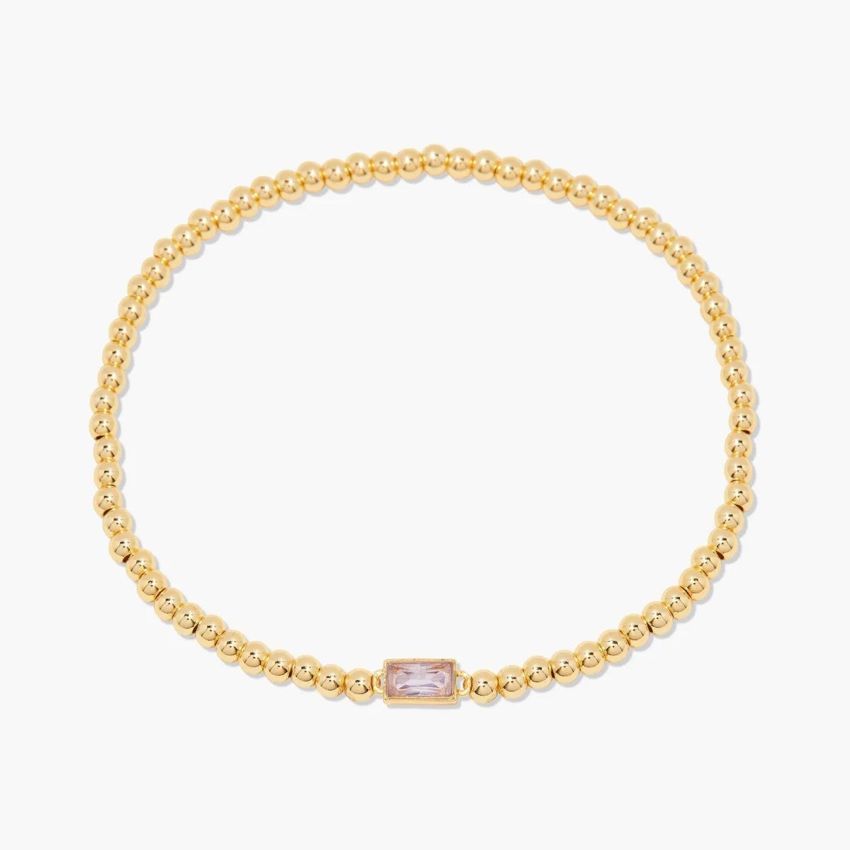 Gold Beaded Birthstone Bracelet