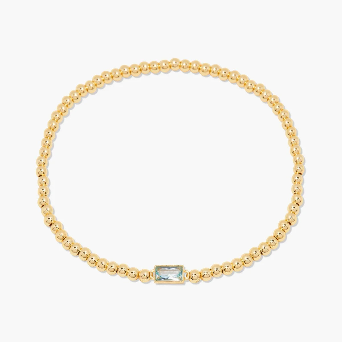 Gold Beaded Birthstone Bracelet