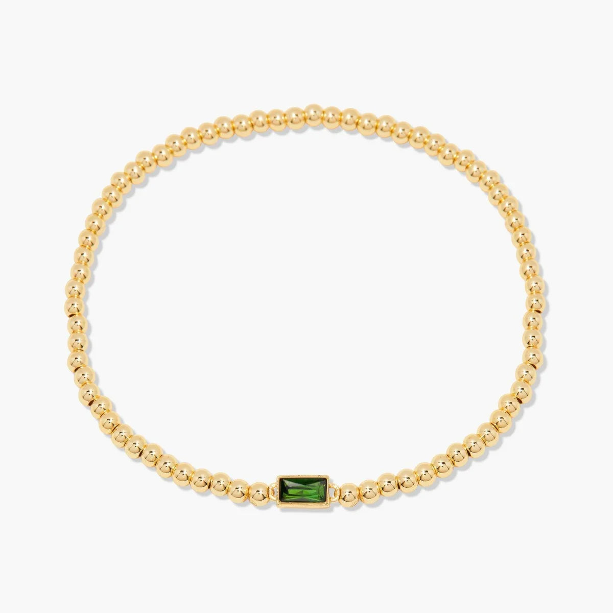 Gold Beaded Birthstone Bracelet