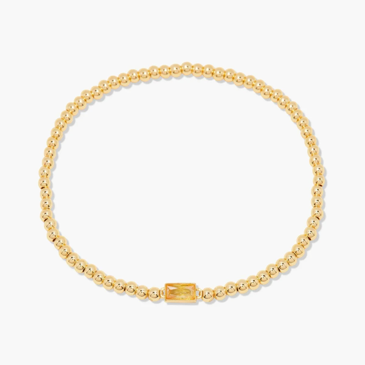 Gold Beaded Birthstone Bracelet