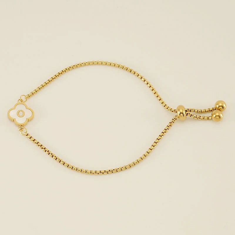 Pearl Clover Custom Letter Bracelet
