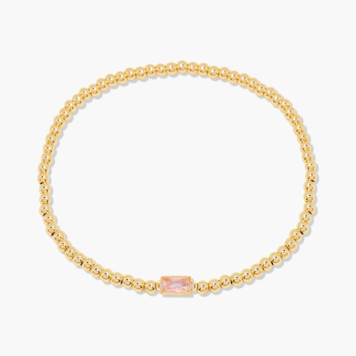 Gold Beaded Birthstone Bracelet