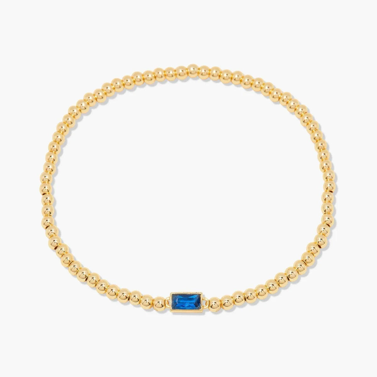 Gold Beaded Birthstone Bracelet