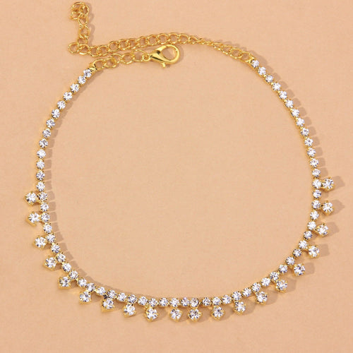 Water Drop Rhinestone Anklet