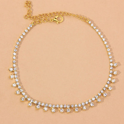 Water Drop Rhinestone Anklet