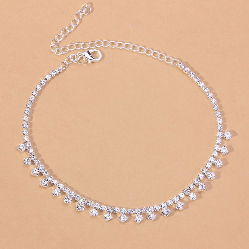 Water Drop Rhinestone Anklet