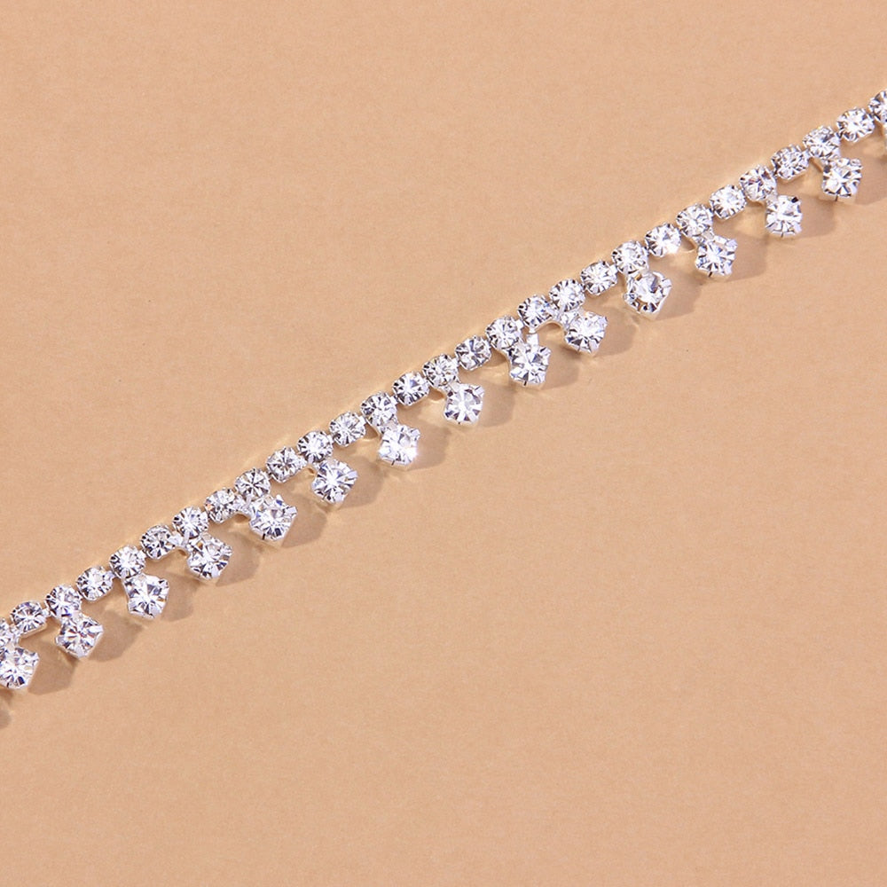 Water Drop Rhinestone Anklet