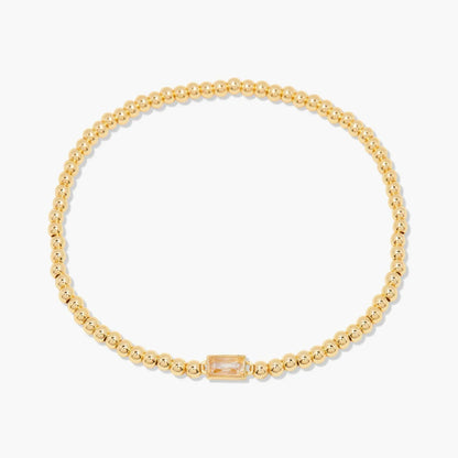 Gold Beaded Birthstone Bracelet