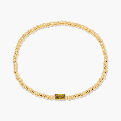 Gold Beaded Birthstone Bracelet