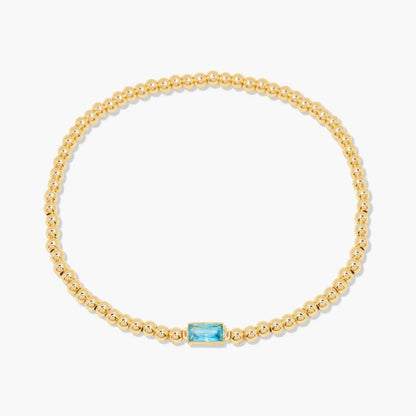 Gold Beaded Birthstone Bracelet