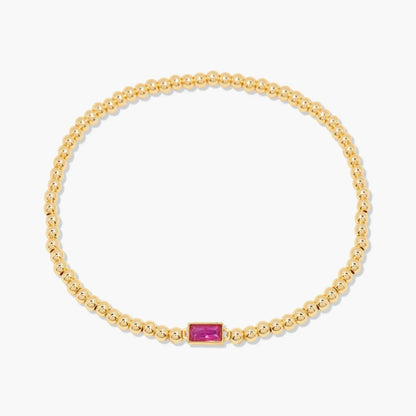 Gold Beaded Birthstone Bracelet