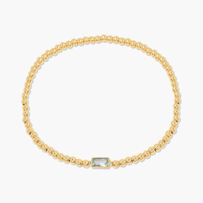 Gold Beaded Birthstone Bracelet