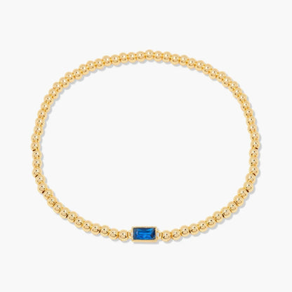 Gold Beaded Birthstone Bracelet